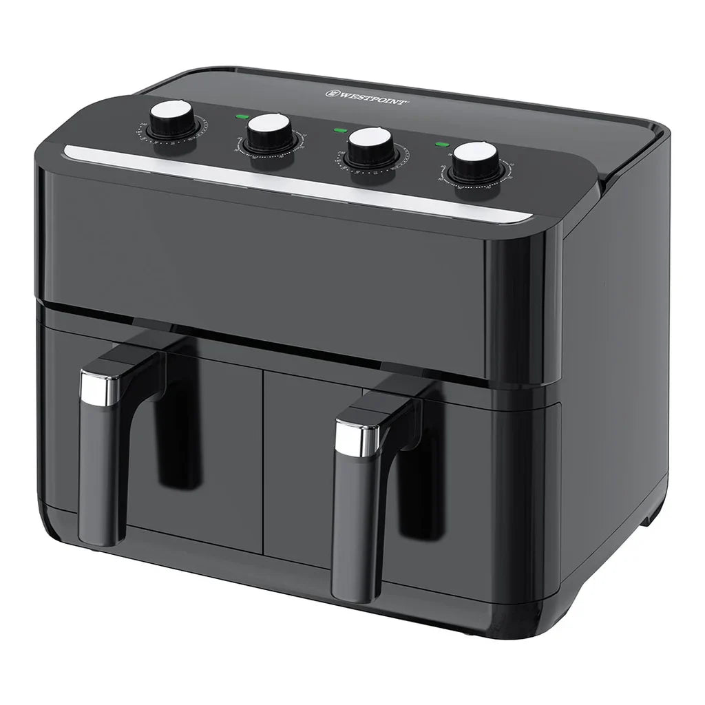 WESTPOINT DUAL AIR FRYER WF-4258 BLACK 4.5LTR+4.5LTR POT, 1150+1150 WATTS