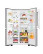 LG side by side refrigerator with knock knock glass door.