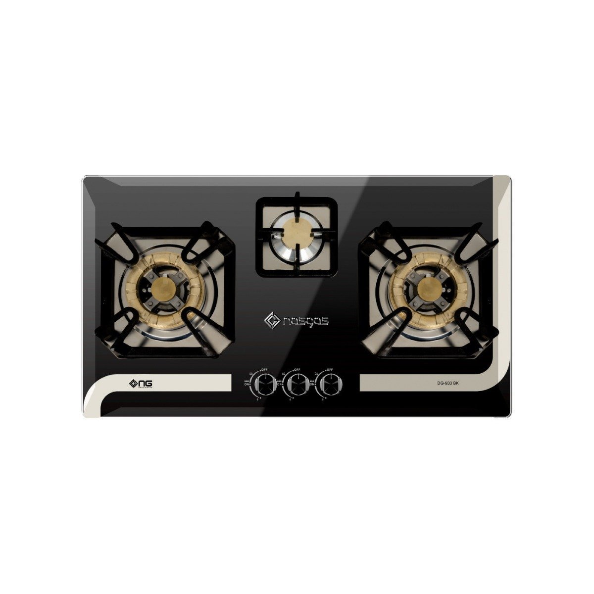 Nasgas DG-933 BK Steel Top Hobs