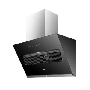 HAIER SLANTED HOOD HCH-9501S BLACK 90CM, SELF CLEANING
