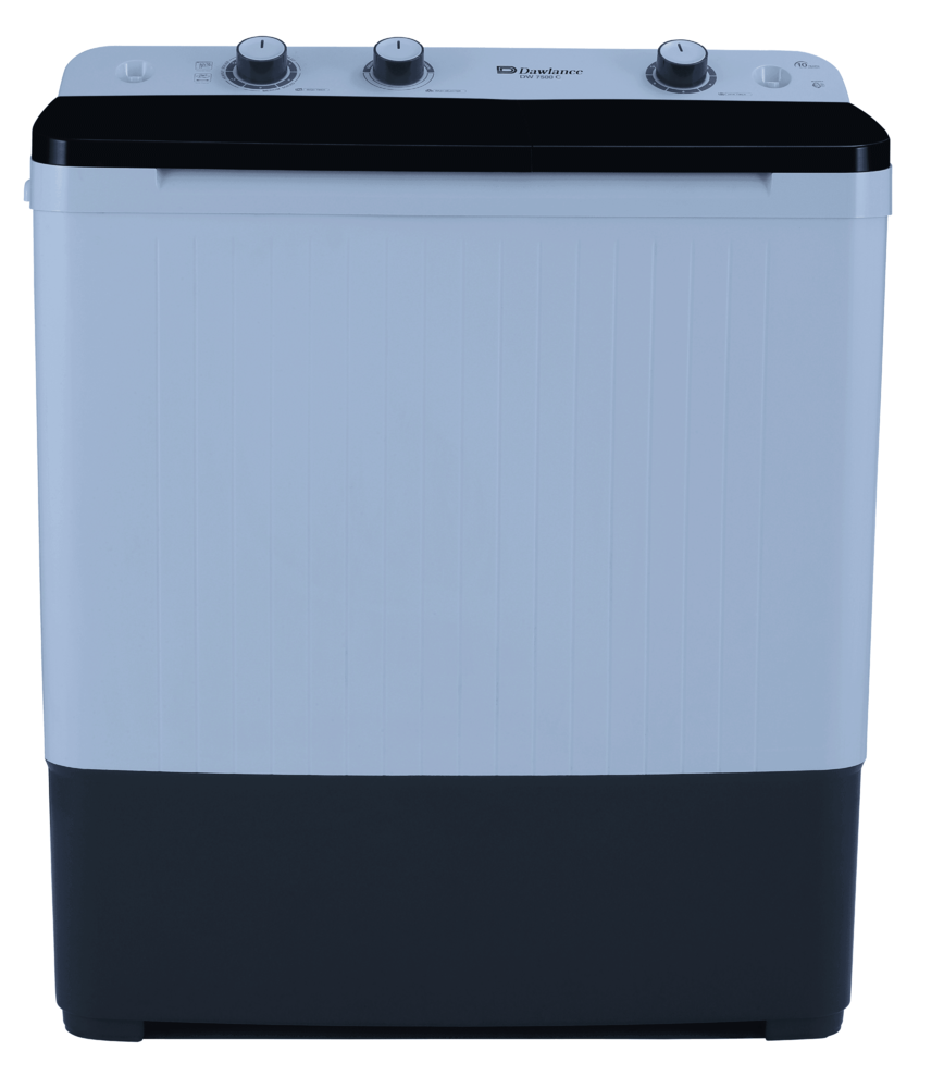 DAWLANCE WASHING MACHINE DW-7500 TWIN TUBE CLEAR LID WHITE DAWLANCE WASHING MACHINE DW-7500 TWIN TUBE CLEAR LID WHITE
